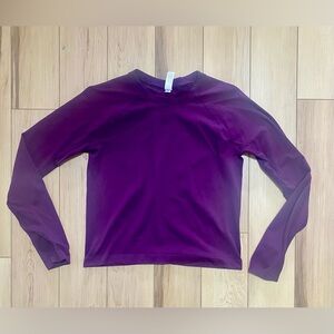 Yogalicious Lux Seamless Long Sleeve Top Size Large Dark Purple EUC